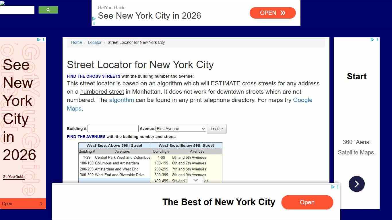 Street Locator for New York City